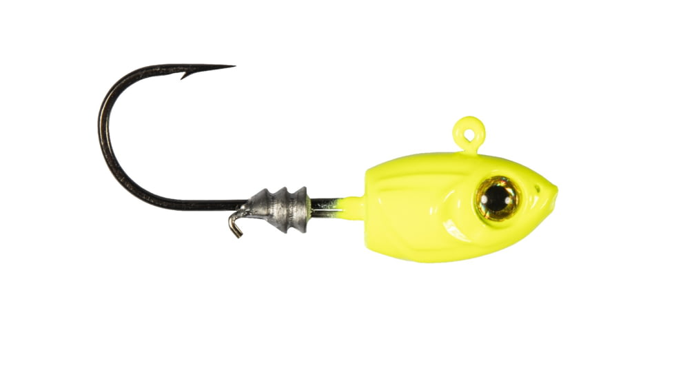 Z-man Micro Shad Jig Head, 4 Pack, Chartreuse, 1/32oz, MSH132-03PK4