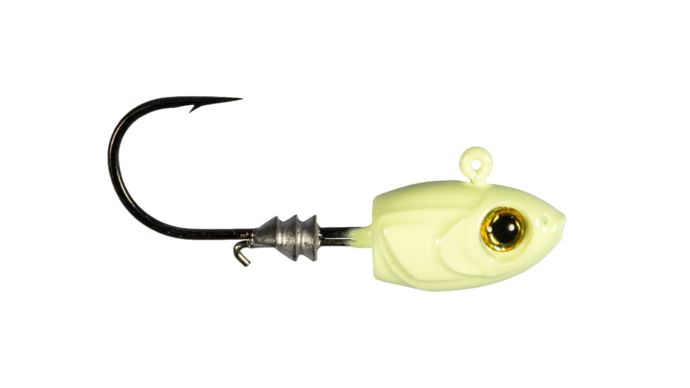 Z-man Micro Shad Jig Head, 4 Pack, Glow, 1/16oz, MSH116-04PK4