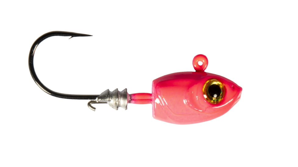 Z-man Micro Shad Jig Head, 4 Pack, Pink Glow, 1/8oz, MSH18-01PK4