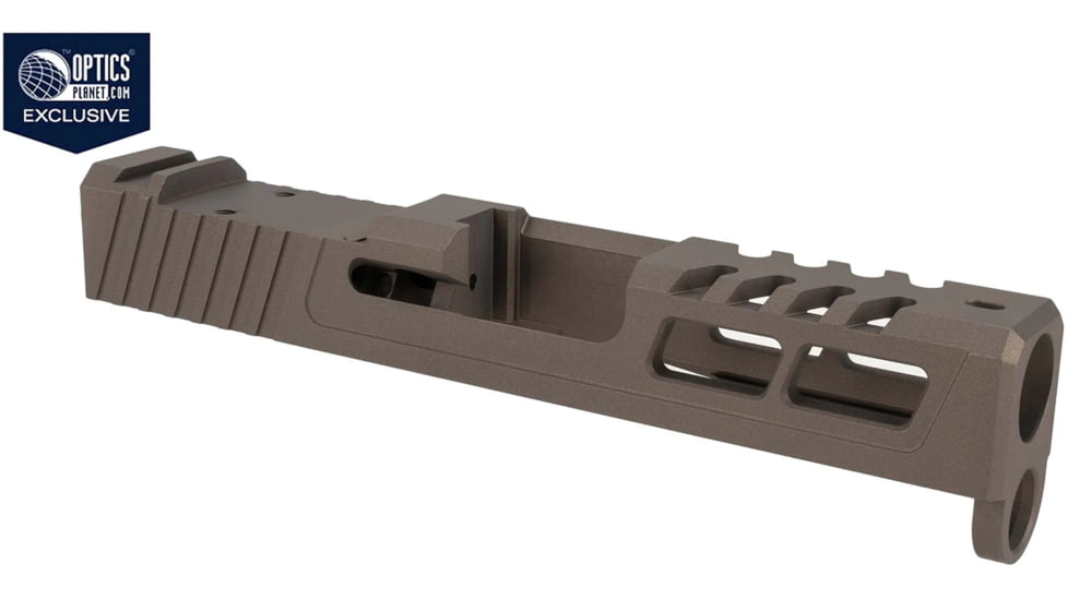 Zaffiri OPMOD RTS Glock 43/43X ZPS.2 Pistol Slide w/RMS Cut, Burnt Bronze, ZPS.2.43.BB.OPMOD
