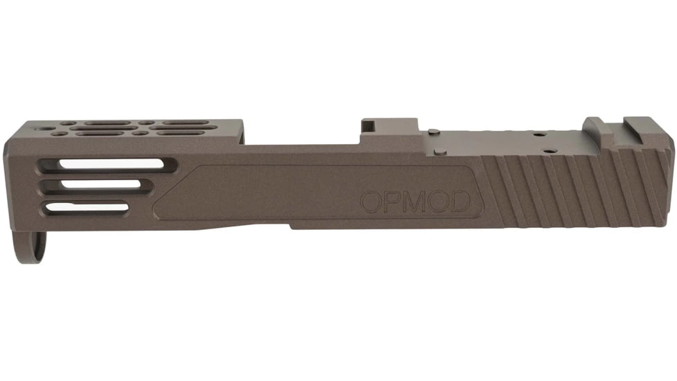 Zaffiri OPMOD Z51M Glock 43/43X Pistol Slide w/RMSc Cut, Burnt Bronze, Zaffiri OPMOD.43.BB