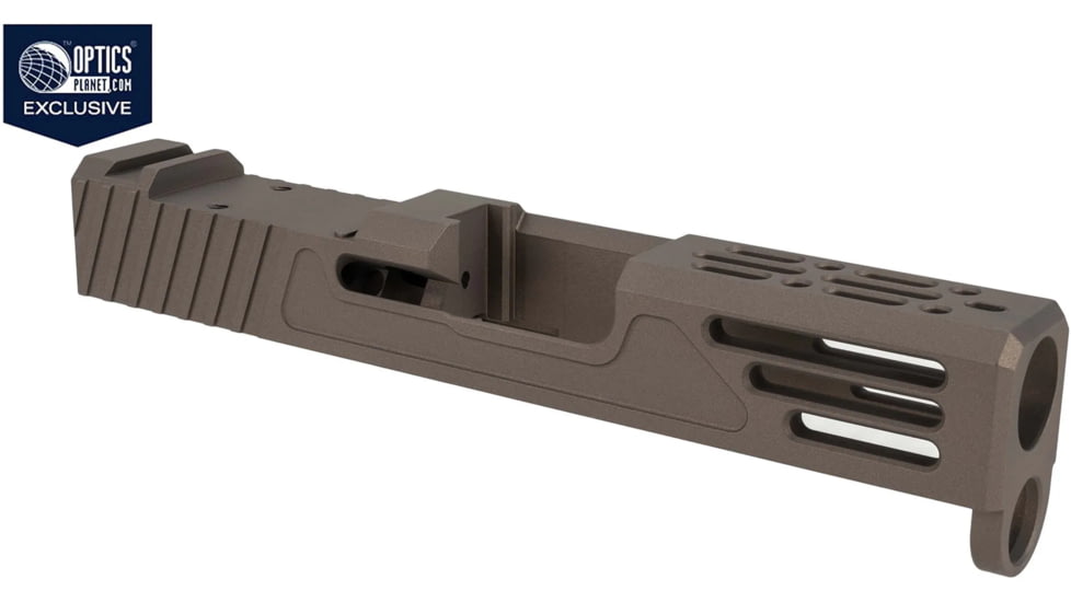 Zaffiri OPMOD Z51M Glock 43/43X Pistol Slide w/RMSc Cut, Burnt Bronze, Zaffiri OPMOD.43.BB