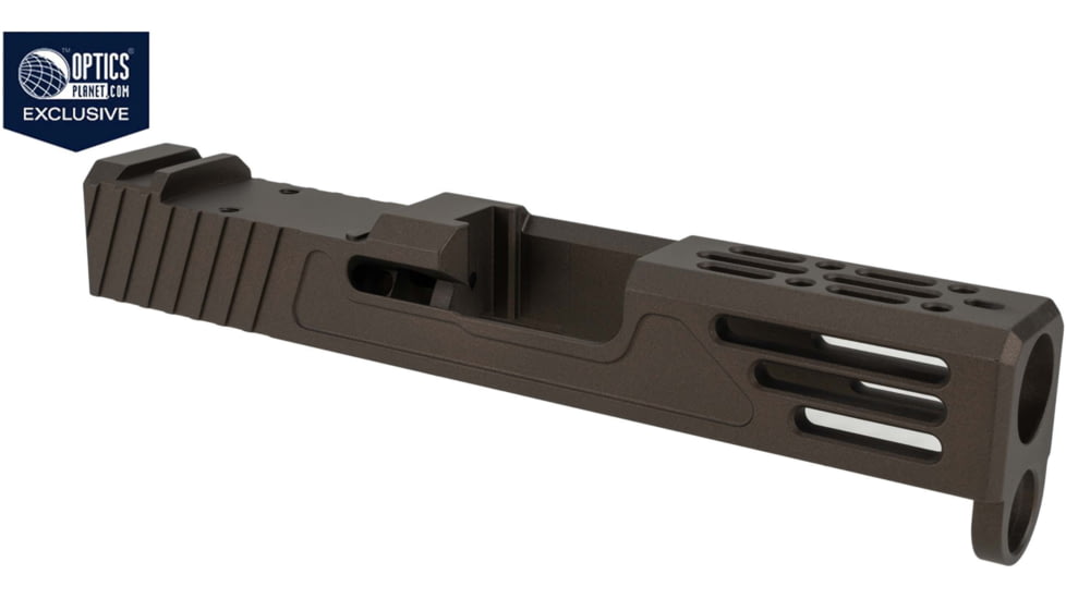 Zaffiri OPMOD Z51M Glock 43/43X Pistol Slide w/RMSc Cut, Burnt Bronze, Zaffiri OPMOD.43.BB