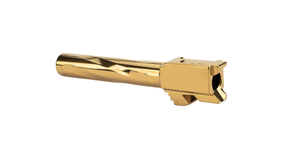 Zaffiri Precision Flush and Crown Glock 17 Gen 3, Glock 17 Gen 4 9mm Luger Non-Threaded Pistol Barrel, 4.37in, 1-10 RH Twist, PVD, Gold, BA-G17G14-FC-GLD