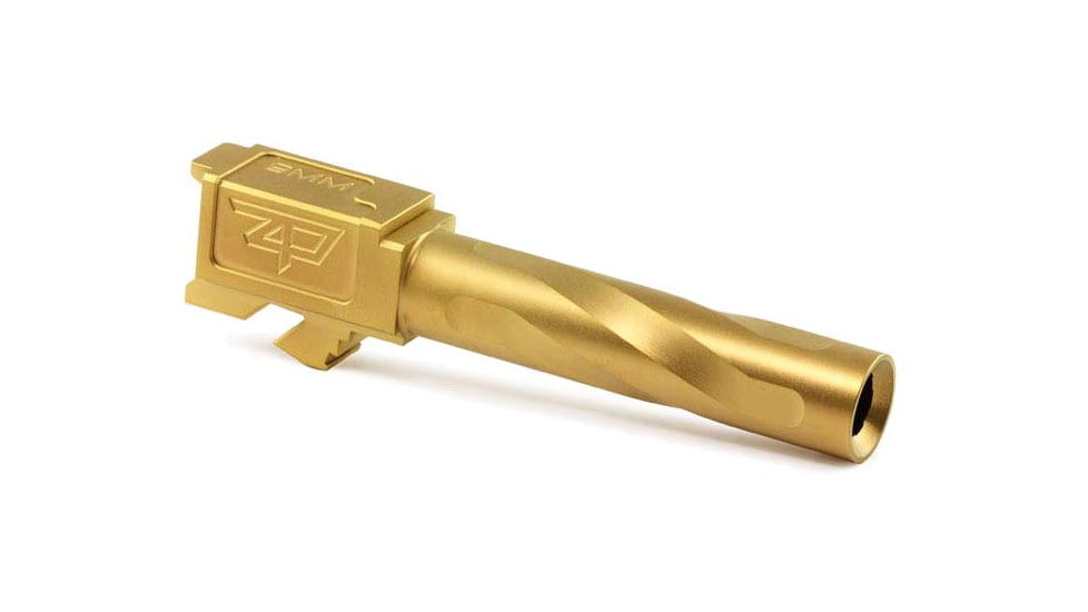 Zaffiri Precision Flush and Crown Pistol Barrel, Glock 19 Gen 5 Slide, 9mm, 1/10 Twist, 416R Stainless Steel, Titanium Nitride, ZP.19G5BG