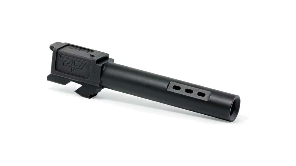 Zaffiri Precision Flush and Crown Ported Pistol Barrel, Glock 17 Gen 1-4 ZPS.P and ZPS.4 Slide, 9mm, 1/10 Twist, 416R Stainless Steel, Black Nitride, ZP.17BPBN