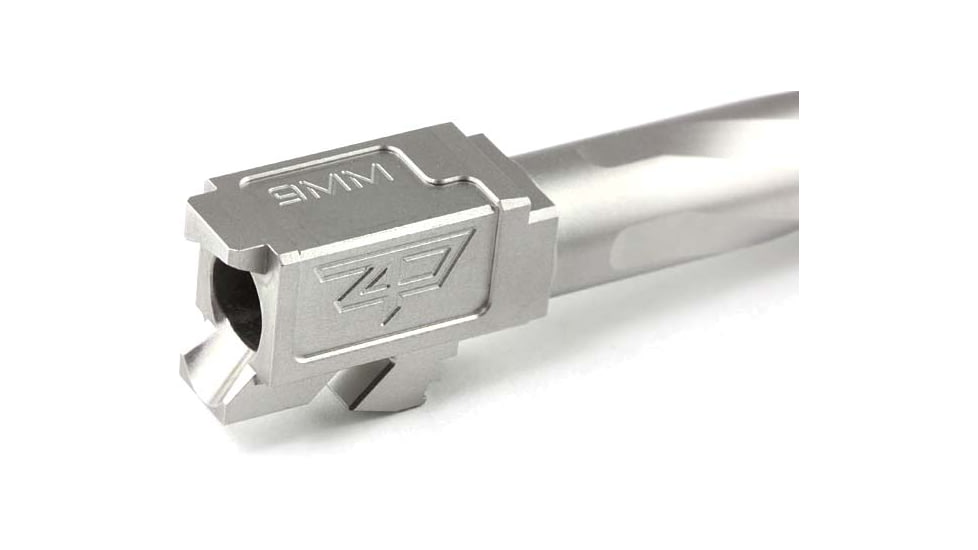 Zaffiri Precision Flush and Crown Pistol Barrel, Glock 19 Gen 5 ZPS.P and ZPS.4 Slide, 9mm, 1/10 Twist, 416R Stainless Steel, Stainless Steel, ZP.19G5BPSS