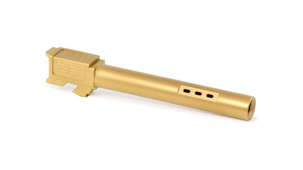 Zaffiri Precision Flush and Crown Ported Pistol Barrel, Glock 34 Gen 1-4/ZPS.P Slide, 9mm, 1/16 Twist, 416R Stainless Steel, Titanium Nitride, ZP.34BPG