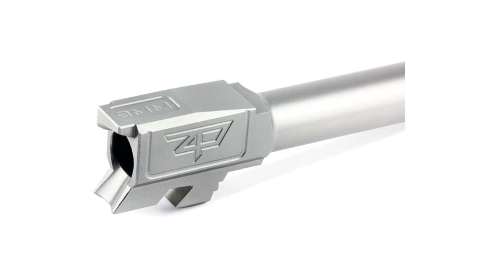 Zaffiri Precision Flush and Crown Ported Pistol Barrel, Glock 43/43x ZPS.P, 9mm, 1/10 Twist, 416R Stainless Steel, Stainless Steel, ZP.43BPSS