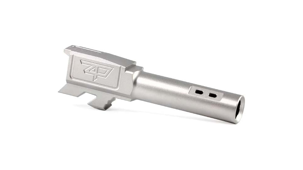 Zaffiri Precision Flush and Crown Ported Pistol Barrel, Glock 43/43x ZPS.P, 9mm, 1/10 Twist, 416R Stainless Steel, Stainless Steel, ZP.43BPSS