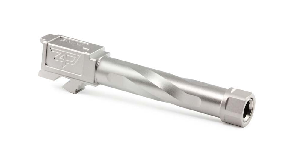 Zaffiri Precision Glock 19 Gen 1-5 Threaded Pistol Barrel, 9mm Caliber, 1/2x28 Threads Per Inch, 416R Stainless Steel, Stainless Steel, ZP.19BTSS