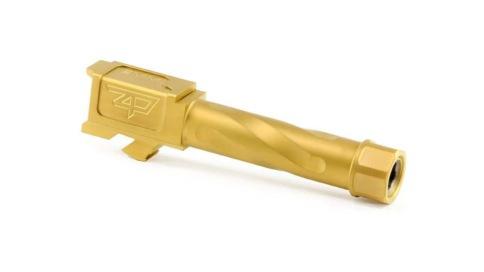 Zaffiri Precision Glock 26 Gen 1-4 Threaded Pistol Barrel, 9mm Caliber, 1/2x28 Threads Per Inch, 416R Stainless Steel, Titanium Nitride, ZP.26BTG