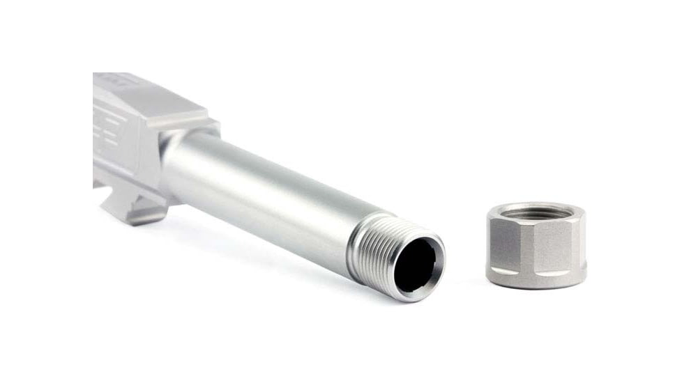 Zaffiri Precision Threaded Pistol Barrel, Glock 43/43X, 9mm Luger, 4 in, 1/2x28, Stainless Steel, ZP.43BTSS