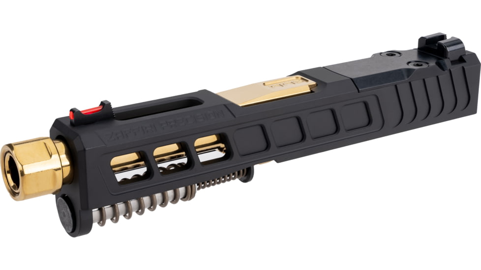 Zaffiri Precision Glock 43 ZPS.3 Complete Upper Threaded RMSc Cut, Gold, Black, ZPS.3.43.BLK.CU