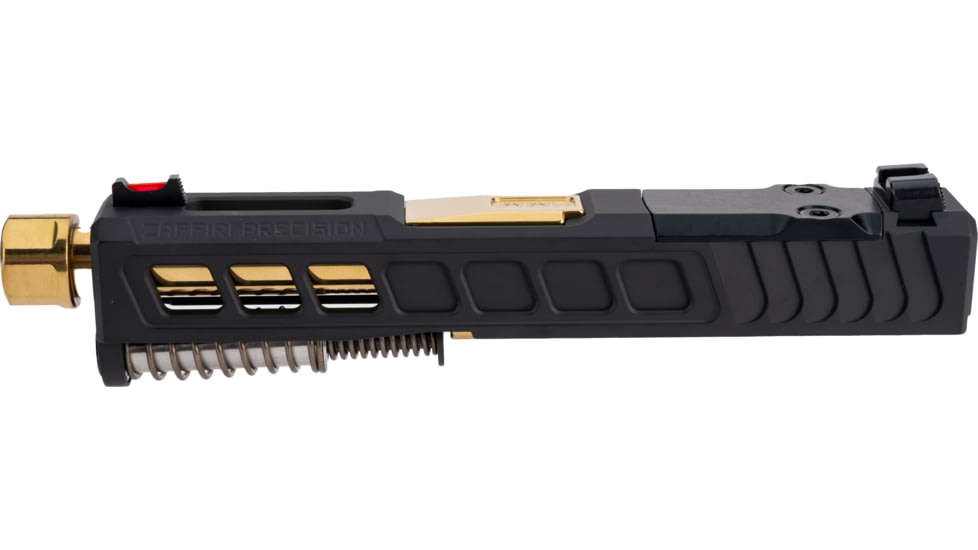 Zaffiri Precision Glock 43 ZPS.3 Complete Upper Threaded RMSc Cut, Gold, Black, ZPS.3.43.BLK.CU