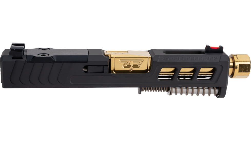 Zaffiri Precision Glock 43 ZPS.3 Complete Upper Threaded RMSc Cut, Gold, Black, ZPS.3.43.BLK.CU