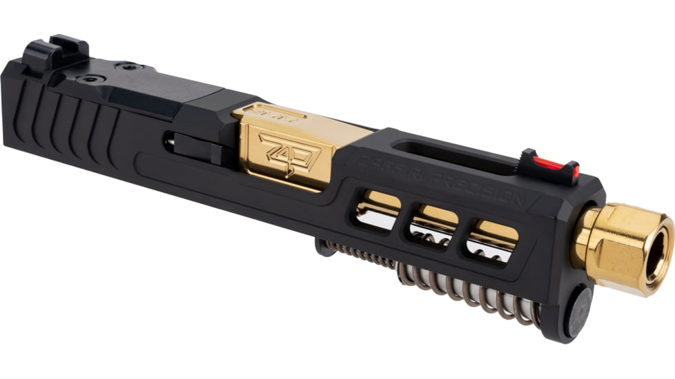 Zaffiri Precision Glock 43 ZPS.3 Complete Upper Threaded RMSc Cut, Gold, Black, ZPS.3.43.BLK.CU