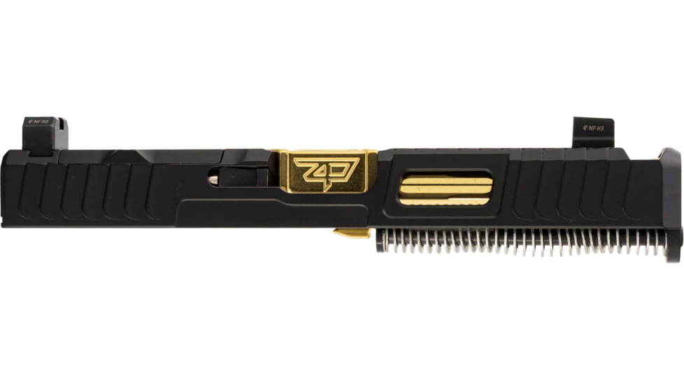 Zaffiri Precision IBS Glock 17 Gen 3 Complete Pistol Slide, PVD, Black/Gold, G17G3-IBS-RMR-BLK-CP-GLD