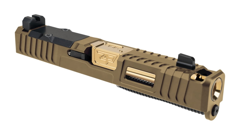 Zaffiri Precision IBS Glock 19 Gen 3 Complete Pistol Slide, PVD, Flat Dark Earth/Gold, G19G3-IBS-RMR-FDE-CP-GLD