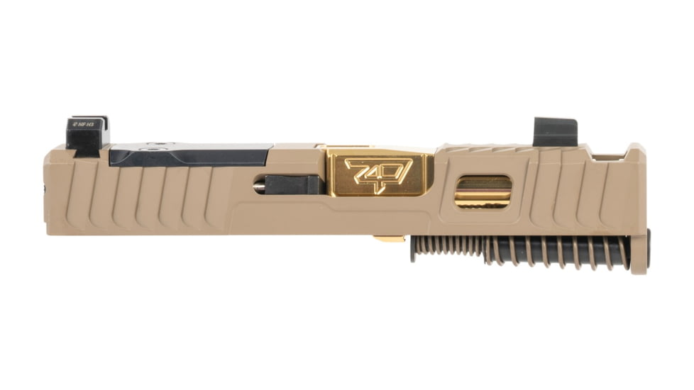 Zaffiri Precision IBS Glock 43X Complete Pistol Slide, PVD, Flat Dark Earth/Gold, G43-IBS-RMSc-FDE-CP-GLD