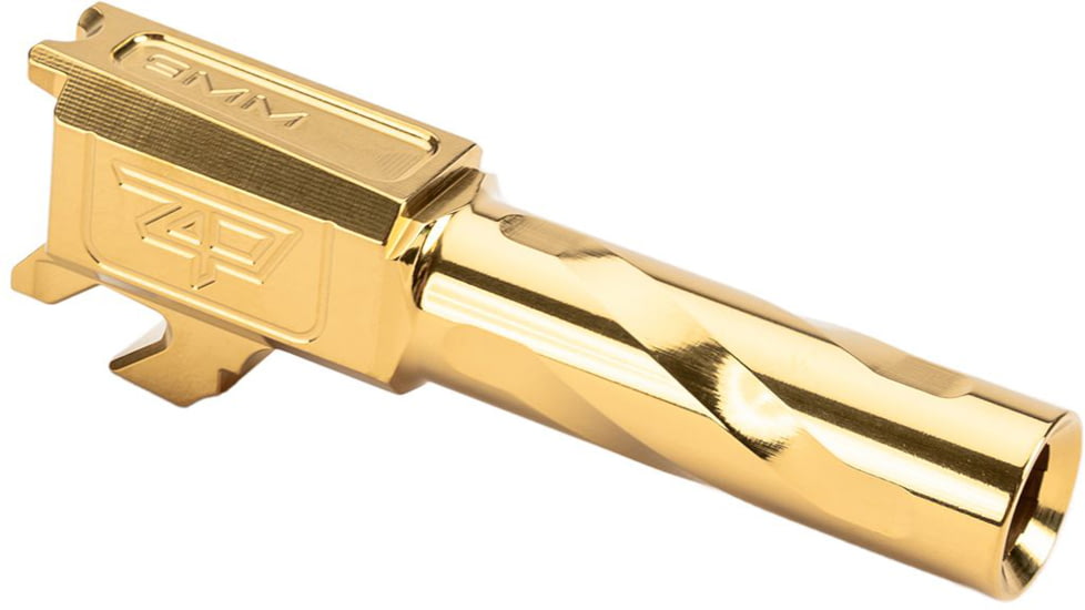 Zaffiri Precision Springfield Hellcat Flush &amp; Crown Pistol Barrel, Twist 1-10, 416R Stainless Steel, Gold, ZP.HCBG