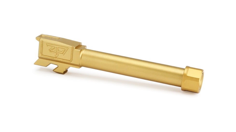 Zaffiri Precision Threaded Pistol Barrel, Glock 48, 9mm Caliber, 1-10 Twist, 1-2 x 28 Threads, Tin Gold, ZP.48BTG