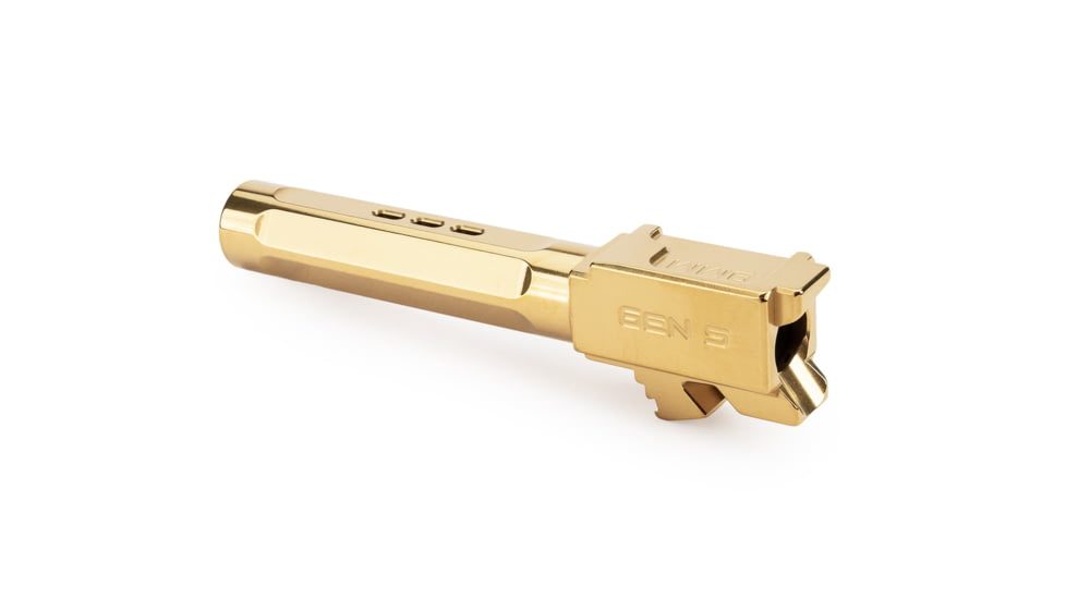 Zaffiri Precision Top Ported Glock 19 Gen 5 9mm Luger Non-Threaded Pistol Barrel, 3.95in, 1-10 RH Twist, PVD, Gold, BA-G19G5-TP-GLD