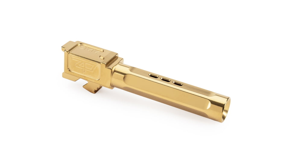 Zaffiri Precision Top Ported Glock 19 Gen 5 9mm Luger Non-Threaded Pistol Barrel, 3.95in, 1-10 RH Twist, PVD, Gold, BA-G19G5-TP-GLD