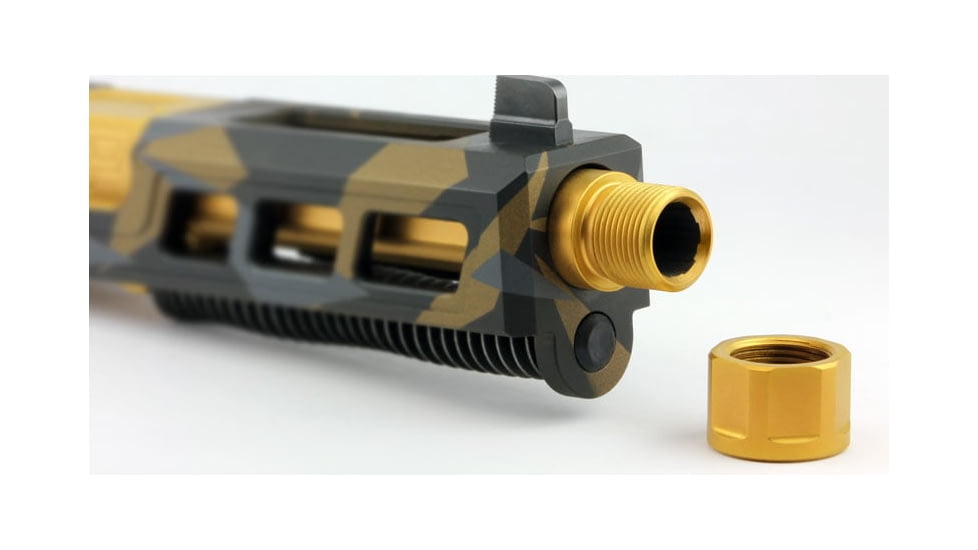 Zaffiri Precision Glock 19 Gen 3, Glock 19 Gen 4 9mm Luger Threaded Pistol Barrel, 4.50in, 1-10 RH Twist, PVD, Gold, BA-G19G15-TH-GLD