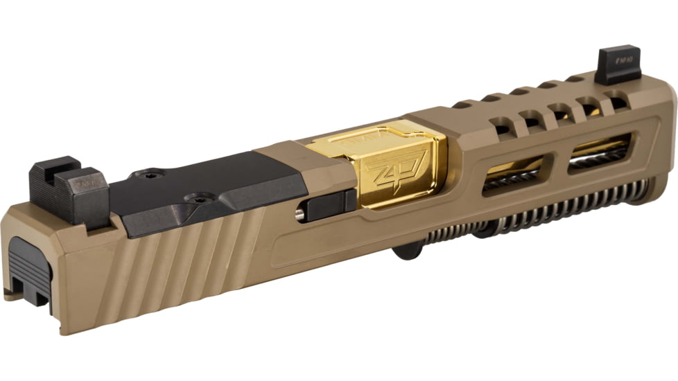 Zaffiri Precision ZPS2 Glock 19 Gen 5 Complete Pistol Slide, PVD, Flat Dark Earth/Gold, G19G5-ZPS2-RMR-FDE-FC-GLD