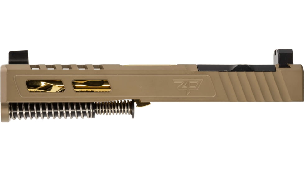 Zaffiri Precision ZPS2 Glock 19 Gen 5 Complete Pistol Slide, PVD, Flat Dark Earth/Gold, G19G5-ZPS2-RMR-FDE-FC-GLD