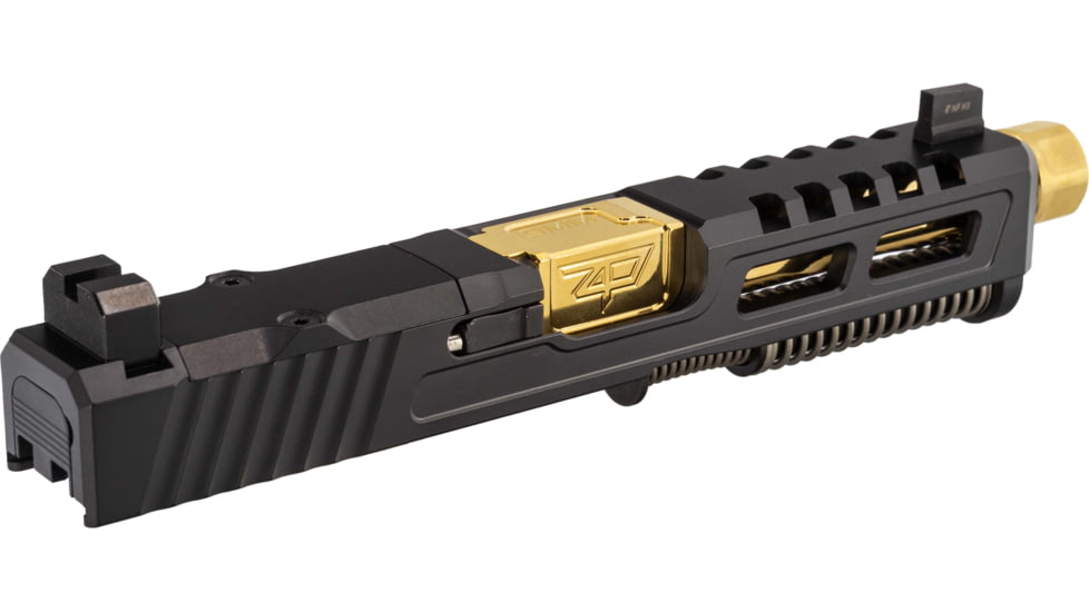 Zaffiri Precision ZPS2 Glock 19 Gen 5 Threaded Complete Pistol Slide, PVD, Black/Gold, G19G5-ZPS2-RMR-BLK-TH-GLD