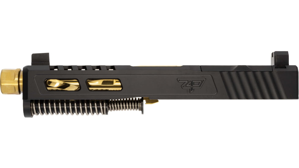 Zaffiri Precision ZPS2 Glock 19 Gen 5 Threaded Complete Pistol Slide, PVD, Black/Gold, G19G5-ZPS2-RMR-BLK-TH-GLD