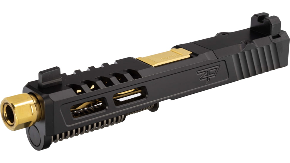 Zaffiri Precision ZPS2 Glock 19 Gen 5 Threaded Complete Pistol Slide, PVD, Black/Gold, G19G5-ZPS2-RMR-BLK-TH-GLD