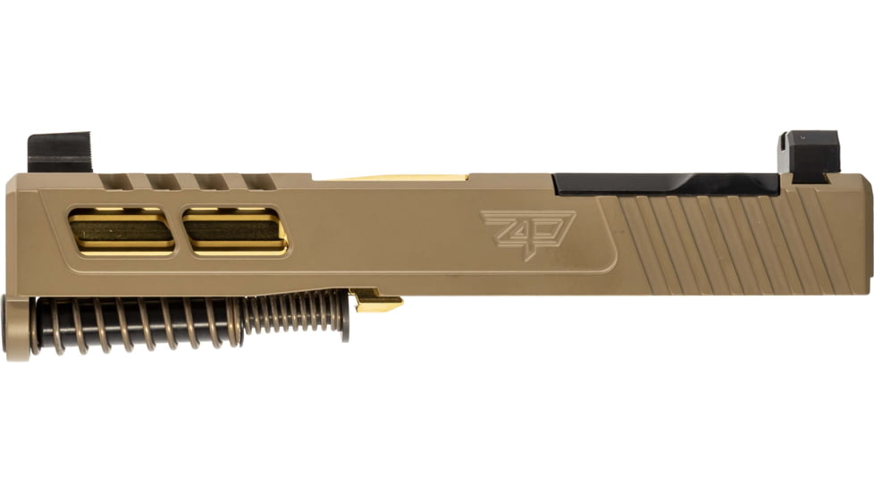 Zaffiri Precision ZPS2 Glock 43X Complete Pistol Slide, PVD, Flat Dark Earth/Gold, G43-ZPS2-RMSc-FDE-FC-GLD