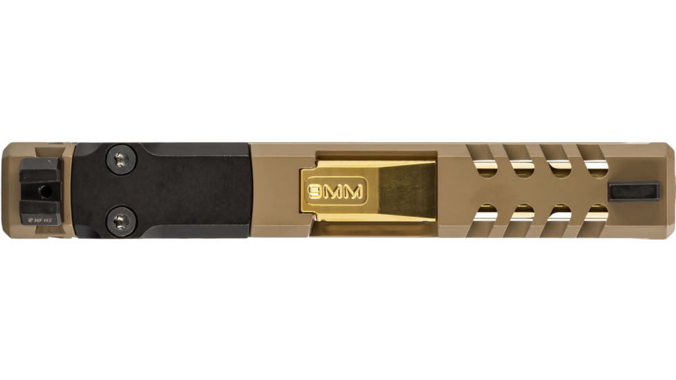 Zaffiri Precision ZPS2 Glock 43X Complete Pistol Slide, PVD, Flat Dark Earth/Gold, G43-ZPS2-RMSc-FDE-FC-GLD