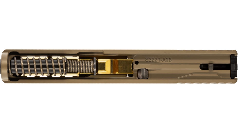 Zaffiri Precision ZPS2 Glock 43X Complete Pistol Slide, PVD, Flat Dark Earth/Gold, G43-ZPS2-RMSc-FDE-FC-GLD