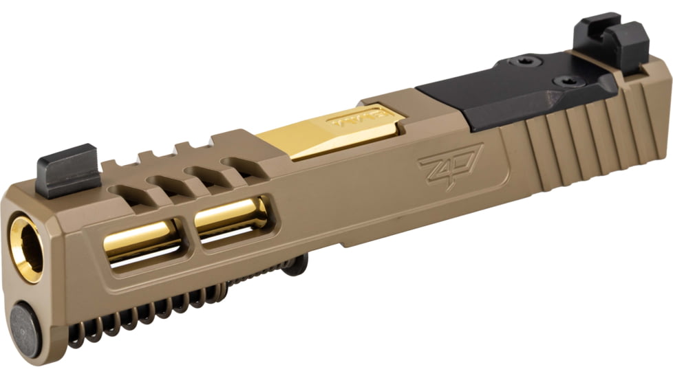 Zaffiri Precision ZPS2 Glock 43X Complete Pistol Slide, PVD, Flat Dark Earth/Gold, G43-ZPS2-RMSc-FDE-FC-GLD