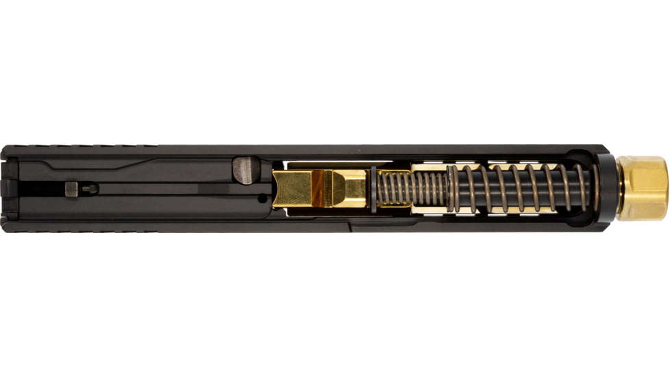 Zaffiri Precision ZPS2 Glock 43X Threaded Complete Pistol Slide, PVD, Black/Gold, G43-ZPS2-RMSc-BLK-TH-GLD