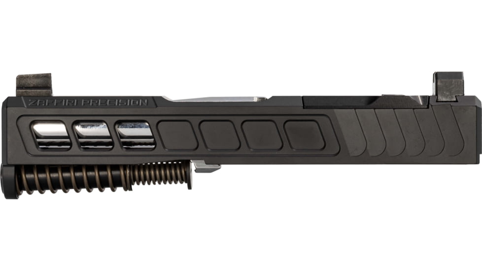 Zaffiri Precision ZPS3 Ported Glock 43X Complete Pistol Slide, Polished, Black/Stainless, G43-ZPS3-RMSc-BLK-TP-SS