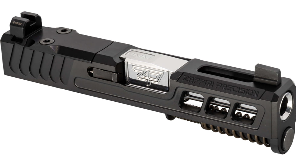 Zaffiri Precision ZPS3 Ported Glock 43X Complete Pistol Slide, Polished, Black/Stainless, G43-ZPS3-RMSc-BLK-TP-SS