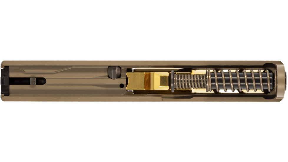 Zaffiri Precision ZPS3 Ported Glock 43X Complete Pistol Slide, PVD, Flat Dark Earth/Gold, G43-ZPS3-RMSc-FDE-TP-GLD