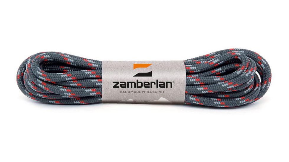 Zamberlan Replacement Round Boot Laces, Anthracite/Grey/Red, 190 cm, LACERD-AGR-190