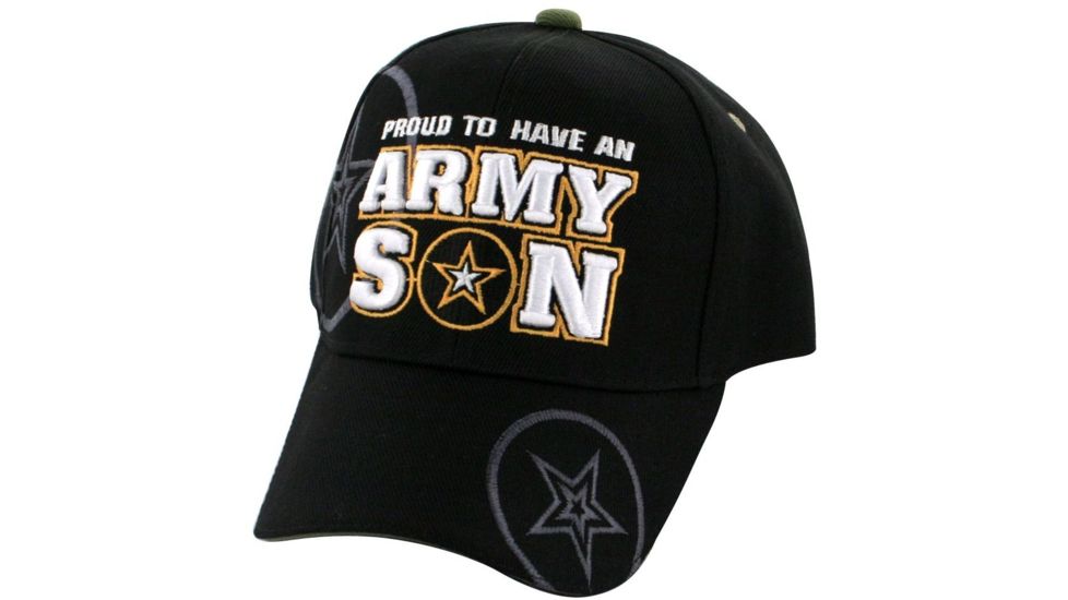 Zan Headgear 3-D Embroidered Black Cap Army Son CPA101