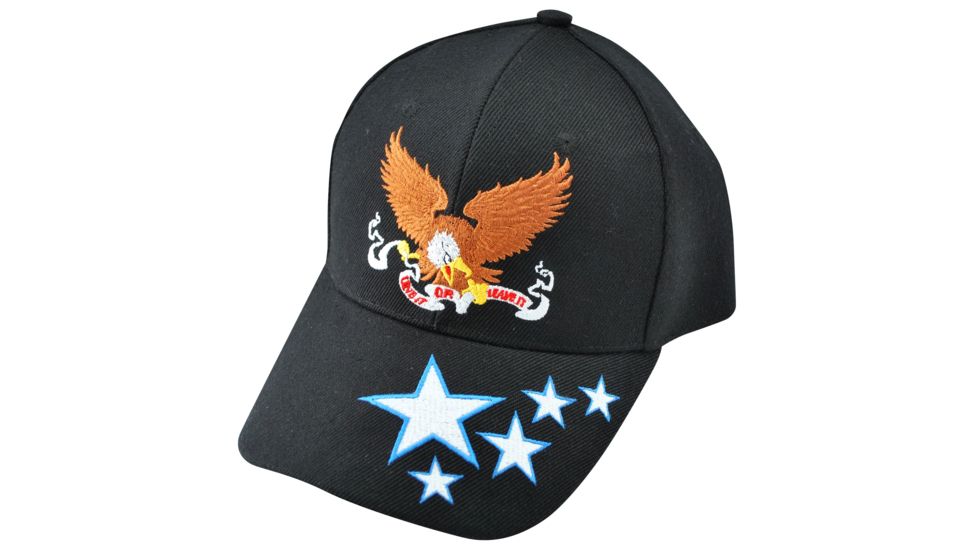 Zan Headgear 3-D Embroidered Black Cap Banner Eagle CPA137
