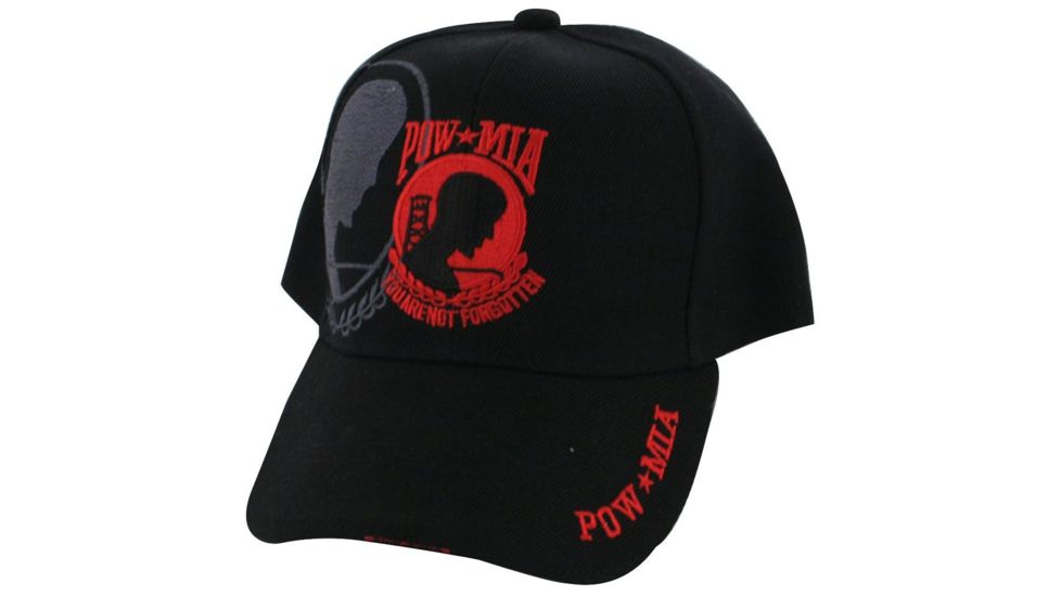 Zan Headgear 3-D Embroidered Black Cap POW/MIA CPA116