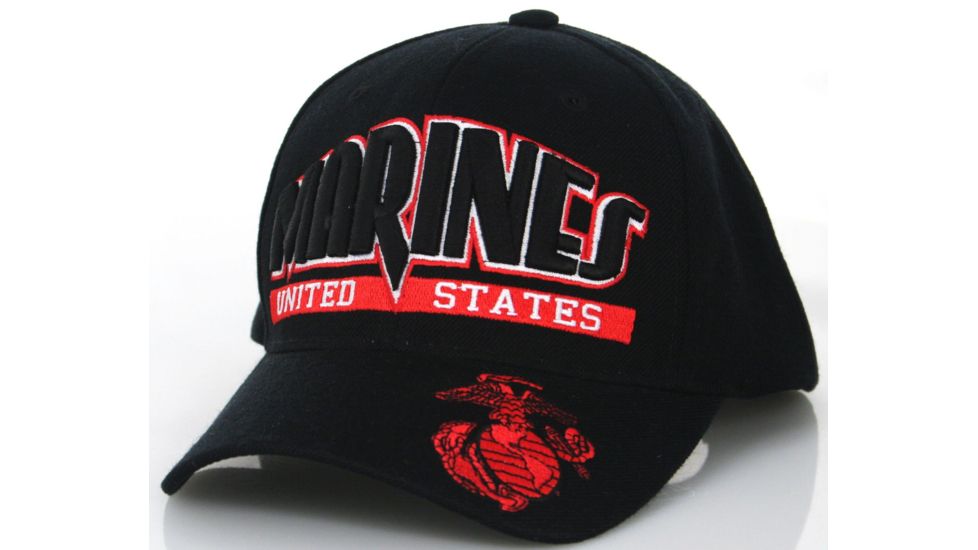 Zan Headgear 3-D Embroidered Black Cap Red White CPA021