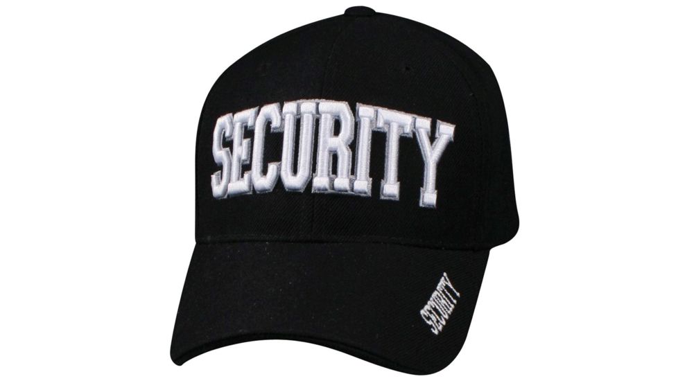 Zan Headgear 3-D Embroidered Black Cap Security White CPA003