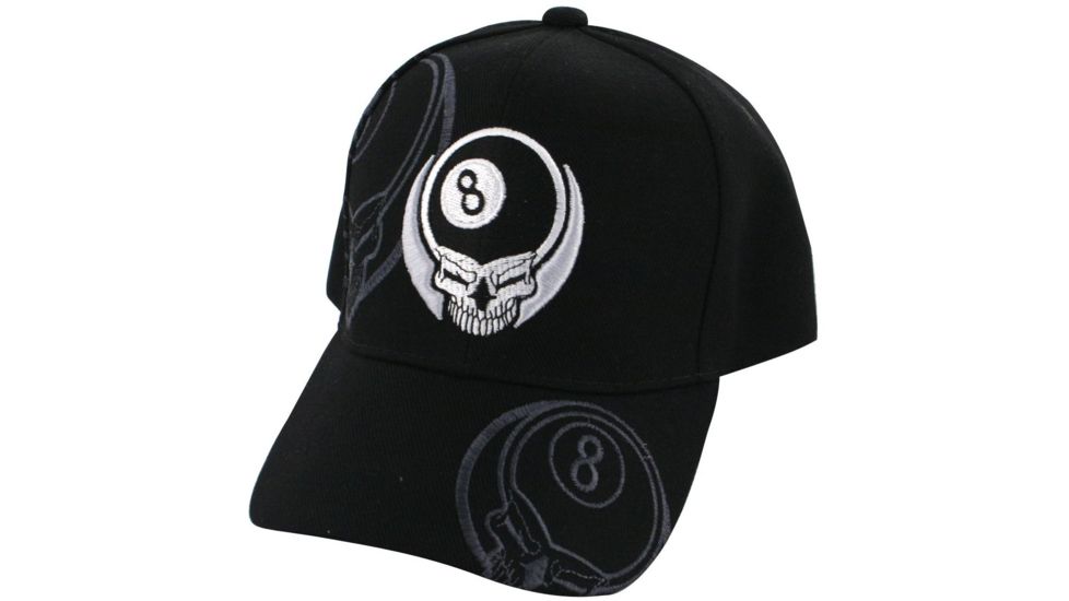 Zan Headgear 3-D Embroidered Cap Skull w/8 Ball CPA131