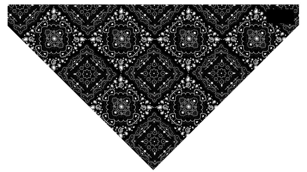 Zan Headgear 3-in-1 Headband System Velcro Bandanna Black Paisley BV001